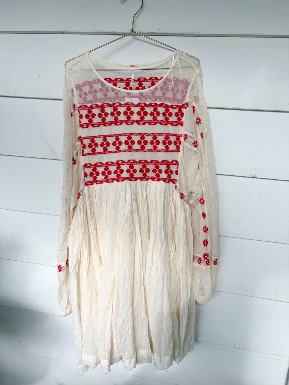NWT Free People Need Me Embroidered Dress XS Boho Peasant Country Cottagecore